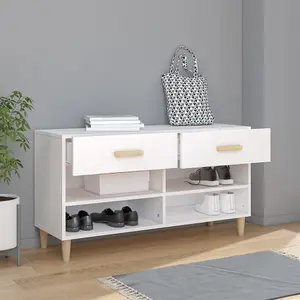 Berkfield Shoe Cabinet White 102x35x55 cm Engineered Wood