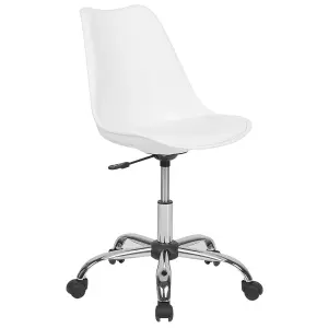 Desk Chair Faux Leather White DAKOTA