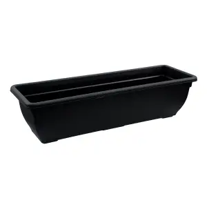 simpa 2PC Black Trough Plastic Planters 60cm.