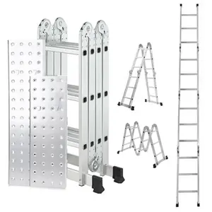 3.46m Lightweight Aluminium Folding Multi position Work Platform Ladder