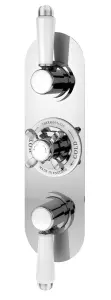 Traditional Concealed Triple Thermostatic Shower Valve with Diverter (3 Outlets) - Chrome - Balterley