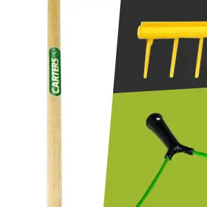 Pegdev - PDL - 16 Tooth Polypropylene Landscape Rake with Hardwood Handle, Leaf Scoop Grab & Gardening Gloves Set - Gardening Set