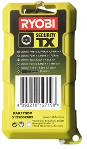 Ryobi 17 Piece Screwdriver Bit Set - RAK17SDC