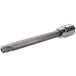 T45 3/8" Drive Extra Long 110mm Tamperproof Tamper Torx Star Security Bit Socket