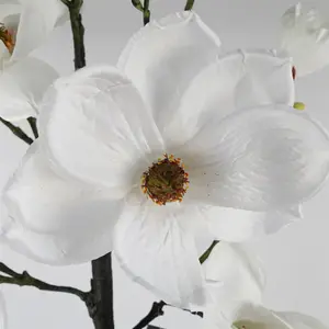 110cm Magnolia Artificial Tree White Potted