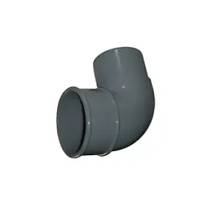 FloPlast Grey Round 92.5° Downpipe bend, (Dia)68mm