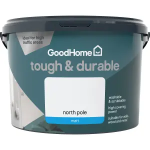 GoodHome Durable North pole Matt Emulsion paint, 2.5L