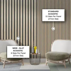 STRIVO Acoustic Wide Slat Wall Panel - Light Ash