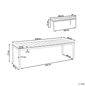 Garden Table Engineered Wood Light Wood TOFANE