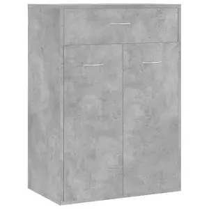 Berkfield Shoe Cabinet Concrete Grey 60x35x84 cm Engineered Wood