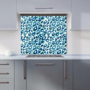 Watercolour Leopard Print Premium Glass Kitchen Splashback W900mm x H650mm