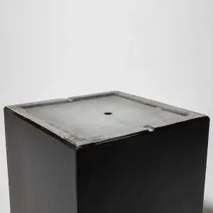 Primrose Fibrecotta Dark Grey Cube Pot Set of 2 30cm