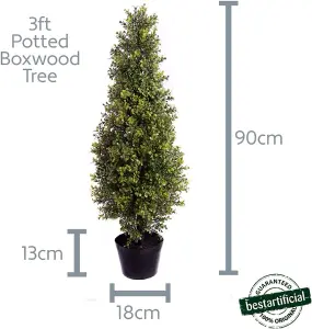 Best Artificial 3ft Potted Boxwood Topiary Tree - Suitable for Outdoor Use - Weather & Fade Resistant