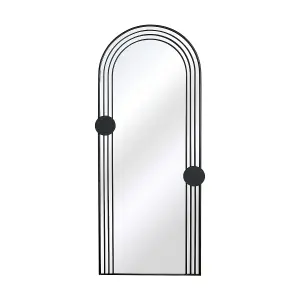 Warsaw Arch Mirror Black Weather Resistant Wall Mount