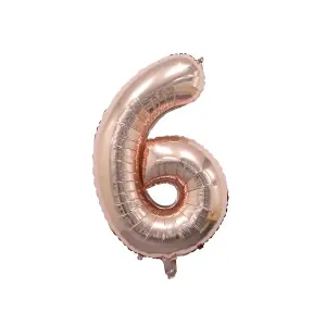 Realmax 6 Number Balloon Rose Gold (One Size)