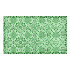 Green Flower Pattern Indoor & Outdoor Doormat - 70x40cm