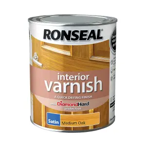 Ronseal Diamond hard Medium oak Satin Wood varnish, 750ml