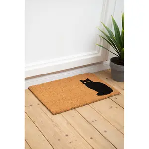 Interiors by Premier Black Cat Doormat