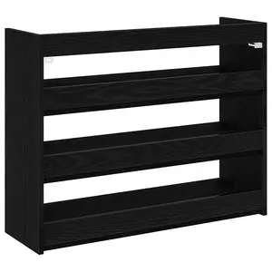 Berkfield Shoe Rack Black 80x25x61.5 cm Engineered Wood