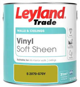 Leyland Trade Vinyl Soft Sheen Walls & Ceilings Emulsion Paint (S 2070-G70Y) - 2.5L