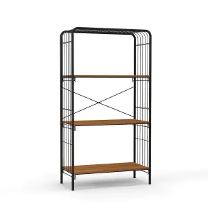 Costway 4-Tier Bookshelf Open-Back Storage Shelf Display Rack Metal Frame Shelving Unit