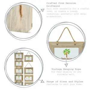 Nicola Spring - Rustic Wooden Hanging Photo Frame - 6 x 4" - Natural