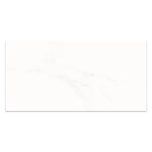 Lacey Polished White Marble Effect Porcelain Wall & Floor Tile - Pack of 16 Tiles, 11m² - (L)600(W)1200mm