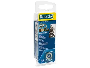 Rapid 5000412 Grommets 10 x 21mm (25) + Metal 2 Piece Anvil RPD5000412