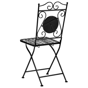 Set of 2 Garden Chairs CARPINO Metal Black