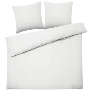 Duvet Cover Set AVONDALE 220 x 240 cm Cotton Sateen White