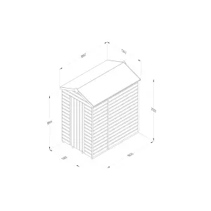 Forest Garden Beckwood Shiplap 6x4 ft Apex Natural timber Wooden Pressure treated Shed with floor - Assembly service included