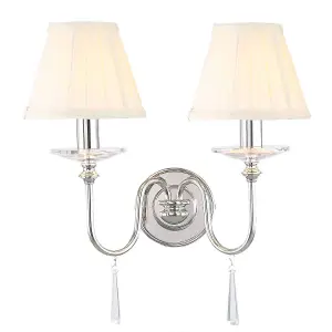 Elstead Finsbury Park 2 Light Indoor Candle Wall Light Polished Nickel, E14