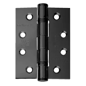 UAP Pack of 2 Door Hinges - 4 Inch - 100x75mm - Mild Steel Ball Bearing Butt - Square Corners - Internal Door - Black