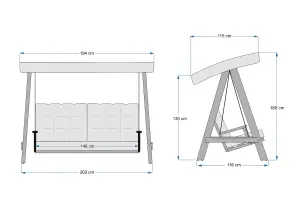 Pera Solid Wood Porch Swing with Canopy