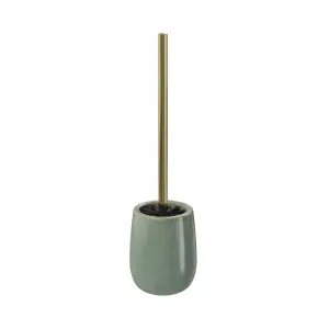 GoodHome Boann Gloss Green Reactive glaze effect Ceramic Toilet brush & holder