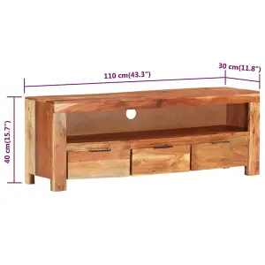 Berkfield TV Cabinet 110x30x40 cm Solid Acacia Wood