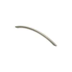 Curved Bow Cabinet Pull Handle 226 x 10mm 192mm Fixing Centers Satin Nickel