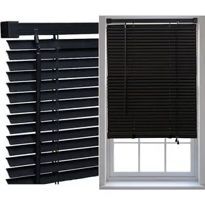 PVC Room Darkening Venetian Blind Black / 213 cm L x 75 cm W