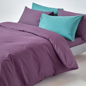 Homescapes Grape Egyptian Cotton Duvet Cover with Pillowcases 200 TC, Super King