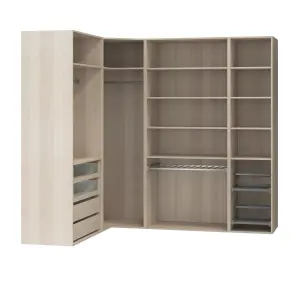 GoodHome Atomia Freestanding Oak effect Chipboard Wardrobe, clothing & shoes organiser (H)2250mm (W)3800mm (D)580mm