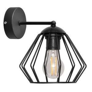 Luminosa Agat Wall Lamp Black 25cm