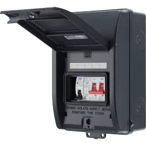 BG Fortress Weatherproof IP65, 5 Module Populated EV Kit 100A Main Switch, 40A MCB, Type 2 SPD