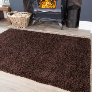 Soft Value Brown Shaggy Area Rug 50x80cm