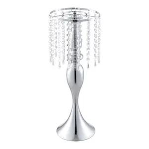 Elegant Silver Metal Wedding Table Centerpiece: Perfect for Candlestick or Flower Vases, Assembly Required