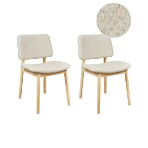 Set of 2 Dining Chairs BLANE Rubberwood Off-White