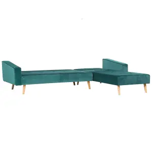 Corner Sofa VADSO Emerald Green Velvet Left Hand