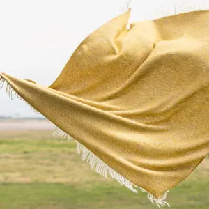 Illusion Yellow & Grey 100% Wool Throw