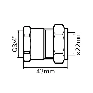 Plumbsure Compression Straight Coupler (Dia)22mm