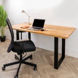 Solid Wood Oak Office Desk Top - 1200mm x 500mm x 27mm - Premium European Wooden Rectangular Tabletop Timber Worksurface Table Top