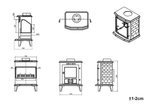 SunDaze 5KW Defra Approved Eco Design Multifuel Stove Wood Burning Cast Iron Fireplace
